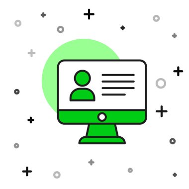 Doldurulmuş Çevrimiçi Sınıf simgesi beyaz arkaplanda izole edildi. Çevrimiçi eğitim kavramı. Vektör