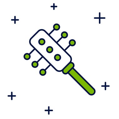 Doldurulmuş ana hatlı saç fırçası simgesi beyaz arkaplanda izole edildi. Taraklı saç işareti. Berber sembolü. Vektör