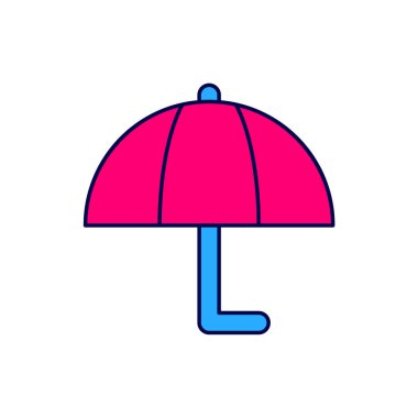 Doldurulmuş Umbrella simgesi beyaz arkaplanda izole edildi. Sigorta konsepti. Su geçirmez ikon. Koruma, güvenlik, güvenlik kavramı. Vektör