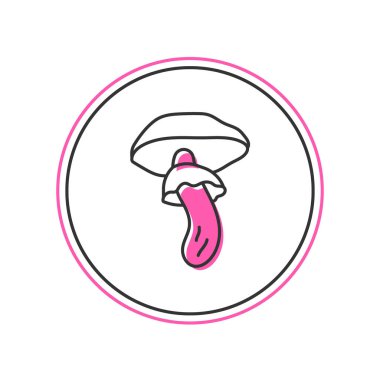 Beyaz arkaplanda izole edilmiş Psilocybin mantar ikonu. Psikedelik halüsinasyon. Vektör