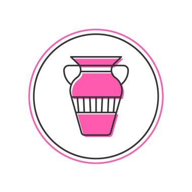 Filled outline Egyptian vase icon isolated on white background. Symbol of ancient Egypt.  Vector