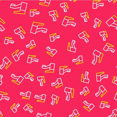 Line Water musluk simgesi kırmızı arkaplanda izole edilmiş. Vektör