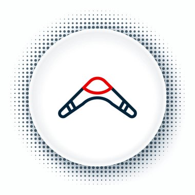 Bumerang çizgisi simgesi beyaz arkaplanda izole edildi. Renkli taslak konsepti. Vektör