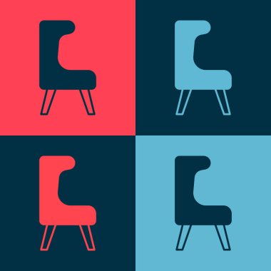 Pop sanatının Kol Koltuğu simgesi renk arkaplanda izole edildi. Vektör