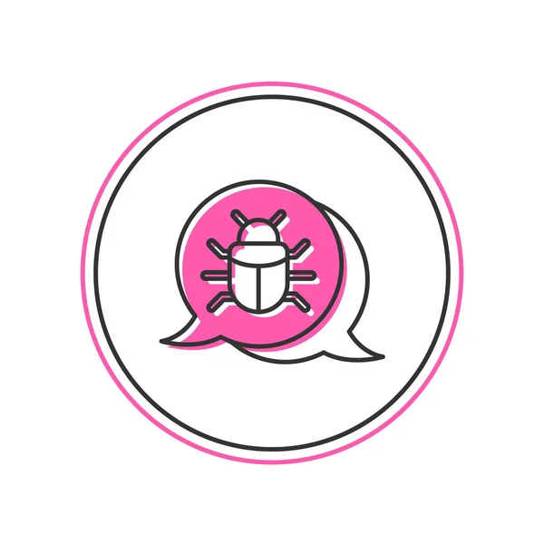 Filled Outline System Bug Concept Icon Isolated White Background Code — ストックベクタ