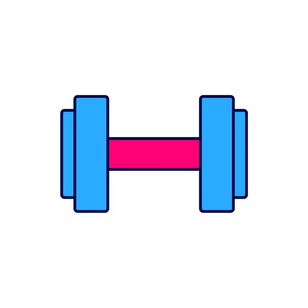 Filled Outline Dumbbell Icon Isolated White Background Muscle Lifting Icon — Stock Vector