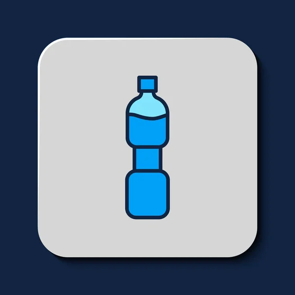 Filled Outline Bottle Water Icon Isolated Blue Background Soda Aqua — Vettoriale Stock