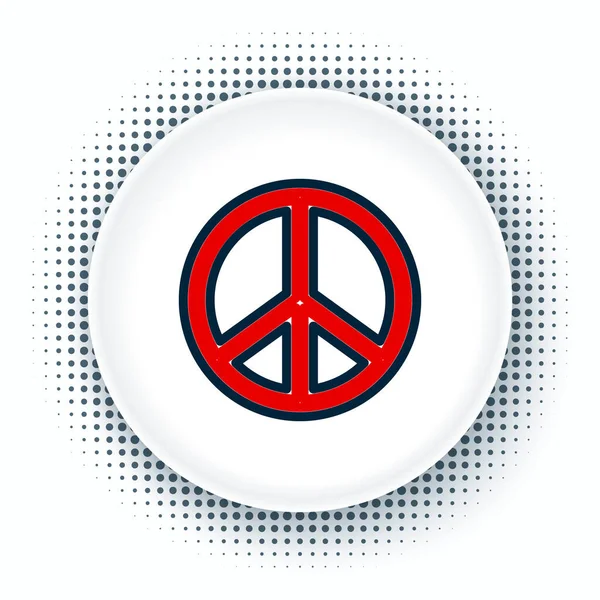 Línea Icono Paz Aislado Sobre Fondo Blanco Símbolo Hippie Paz — Vector de stock