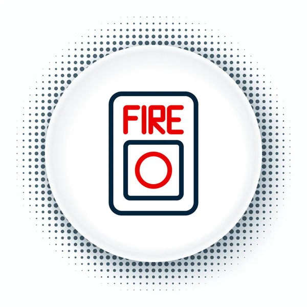 Ligne Icône Système Alarme Incendie Isolé Sur Fond Blanc Tirez — Image vectorielle