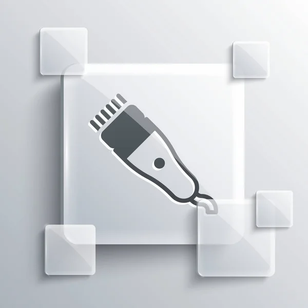 Gri Elektrikli Saç Makası Gri Arka Planda Izole Edilmiş Tıraş — Stok Vektör