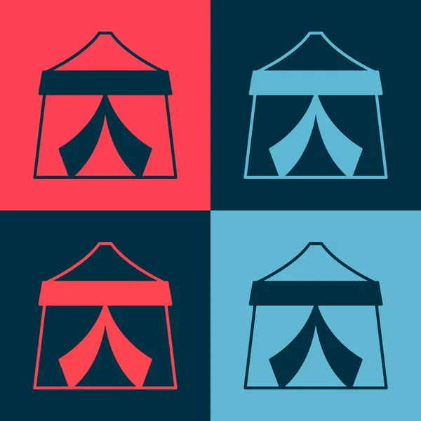 stock vector Pop art Circus tent icon isolated on color background. Carnival camping tent. Amusement park.  Vector