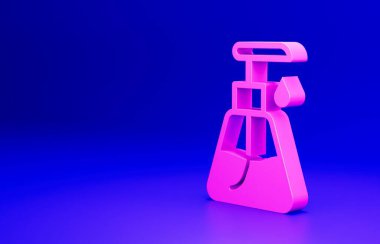 Pembe Krem ya da losyon kozmetik tüp ikonu mavi arka planda izole edilmiş. Erkekler için vücut bakım ürünleri. Minimalizm kavramı. 3 Boyutlu resimleme.