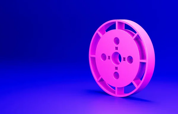 Ikona Koła Pink Casino Odizolowana Niebieskim Tle Koncepcja Minimalizmu Ilustracja — Zdjęcie stockowe