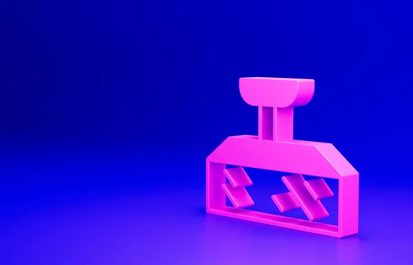 Ροζ Λάμπα Studio Softbox Εικονίδιο Απομονώνονται Μπλε Φόντο Σχέδιο Αντανάκλασης — Φωτογραφία Αρχείου