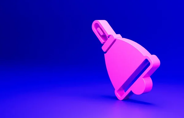 Ροζ Κουδούνισμα Εικονίδιο Καμπάνα Απομονώνονται Μπλε Φόντο Συναγερμός Καμπάνα Υπηρεσίας — Φωτογραφία Αρχείου