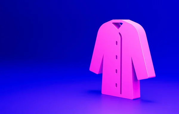 Pink Raincoat icon isolated on blue background. Minimalism concept. 3D render illustration.