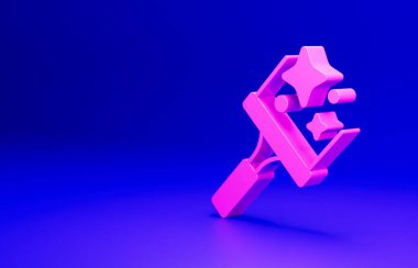 Mavi arka planda izole edilmiş pencere simgesi için kauçuk temizleme hizmeti. Silecek, kazıyıcı, silecek. Minimalizm kavramı. 3 Boyutlu resimleme.