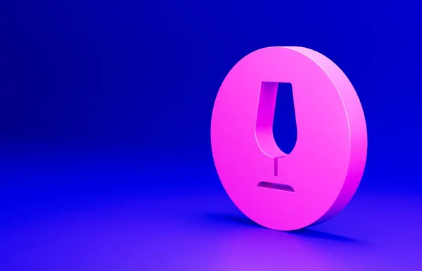 Rózsaszín Törékeny Üveg Szimbólum Szállítási Dobozok Ikon Elszigetelt Kék Alapon — Stock Fotó