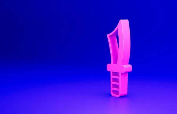 Ροζ Στρατιωτικό Μαχαίρι Εικονίδιο Απομονώνονται Μπλε Φόντο Μινιμαλιστική Έννοια Εικονογράφηση — Φωτογραφία Αρχείου