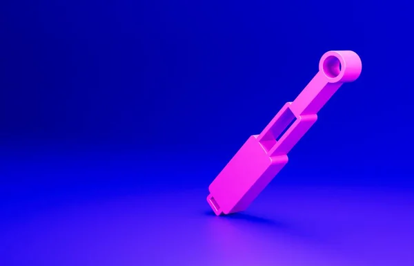 Ροζ Telescopic Baton Εικονίδιο Απομονωμένο Μπλε Φόντο Μινιμαλιστική Έννοια Εικονογράφηση — Φωτογραφία Αρχείου