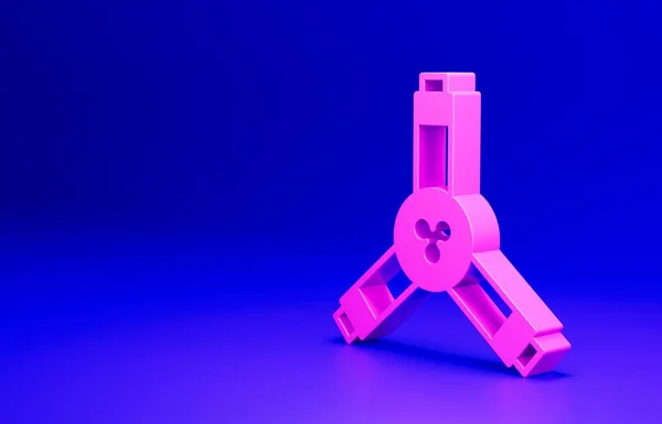 Pinkfarbenes Werkzeug Symbol Auf Blauem Hintergrund Minimalismus Konzept Darstellung — Stockfoto
