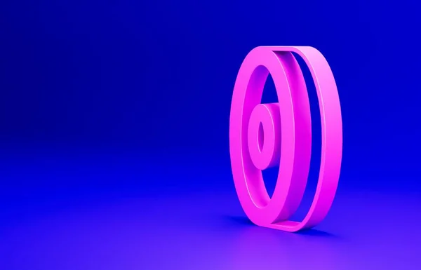 Icono Rodamiento Bolas Skate Rosa Aislado Sobre Fondo Azul Concepto —  Fotos de Stock