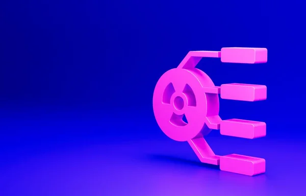 Розовая Радиоактивная Иконка Синем Фоне Радиоактивный Токсичный Символ Знак Радиационной — стоковое фото