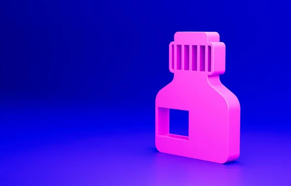 Pink Paint Gouache Jar Краситель Иконка Выделена Синем Фоне Концепция — стоковое фото