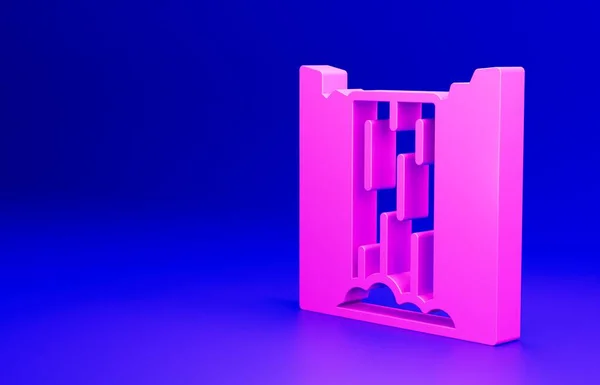 Рожевий Водоспад Ізольований Синьому Фоні Концепція Мінімалізму Рендеринг — стокове фото