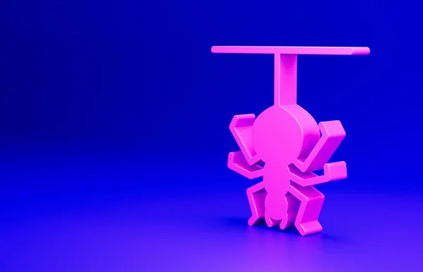 Εικονίδιο Pink Spider Απομονώθηκε Μπλε Φόντο Καλό Αποκριάτικο Πάρτι Μινιμαλιστική — Φωτογραφία Αρχείου