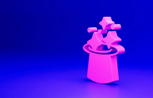Иконка Розовой Магии Синем Фоне Фокус Таинственная Развлекательная Концепция Концепция — стоковое фото
