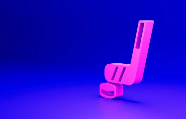 ピンクアイスホッケースティックと青の背景に隔離されたアイコンをパック 最小限の概念 3Dレンダリング図 — ストック写真