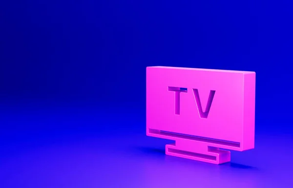 Ροζ Smart Εικονίδιο Απομονώνονται Μπλε Φόντο Τηλεοπτική Πινακίδα Μινιμαλιστική Έννοια — Φωτογραφία Αρχείου