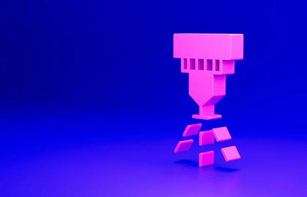 Ікона Спринклерної Системи Pink Fire Ізольована Синьому Фоні Sprinkler Вогнегасник — стокове фото