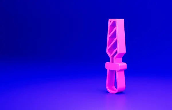 Рожевий Значок Металевого Файла Rasp Ізольовано Синьому Фоні Рапс Роботи — стокове фото