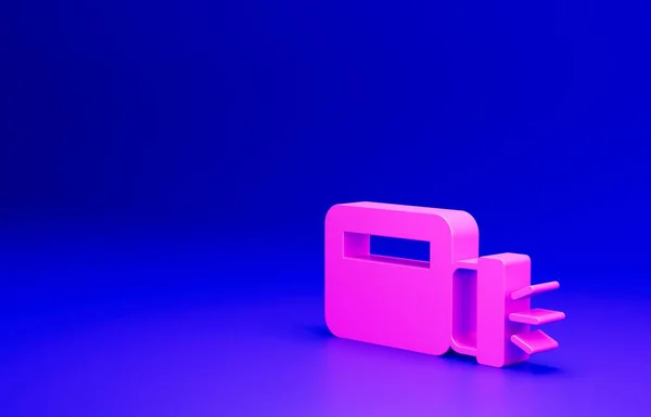 Ροζ Φακός Εικονίδιο Απομονώνονται Μπλε Φόντο Μινιμαλιστική Έννοια Εικονογράφηση — Φωτογραφία Αρχείου