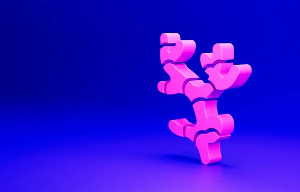Pink Ginger Root Icoon Geïsoleerd Blauwe Achtergrond Minimalisme Concept Weergave — Stockfoto