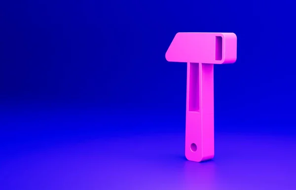 Pink Hammer Symbol Isoliert Auf Blauem Hintergrund Werkzeug Zur Reparatur — Stockfoto