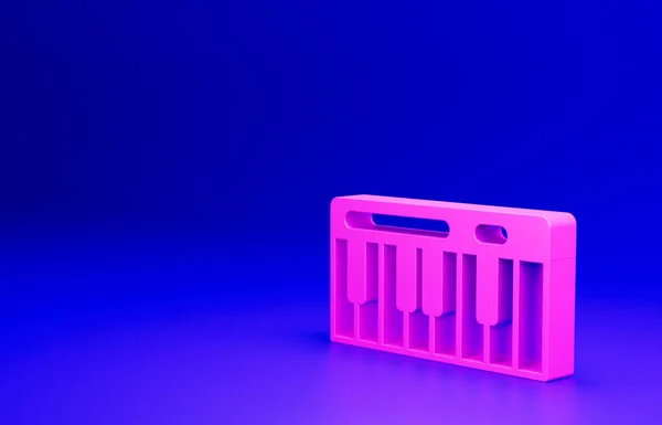 Icono Sintetizador Pink Music Aislado Sobre Fondo Azul Piano Electrónico —  Fotos de Stock