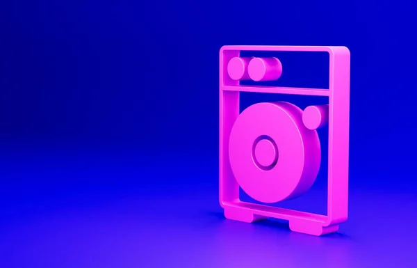 Pink Guitar Amplifier Symbol Isoliert Auf Blauem Hintergrund Musikinstrument Minimalismus — Stockfoto