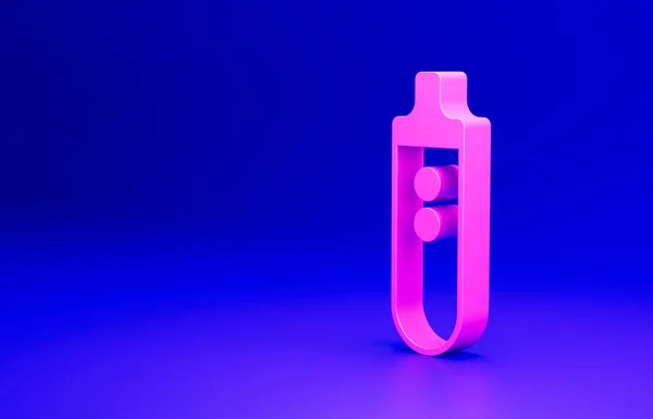 Ροζ Ηλεκτρονικό Τσιγάρο Εικονίδιο Απομονώνονται Μπλε Φόντο Εργαλείο Καπνίσματος Κασέτας — Φωτογραφία Αρχείου