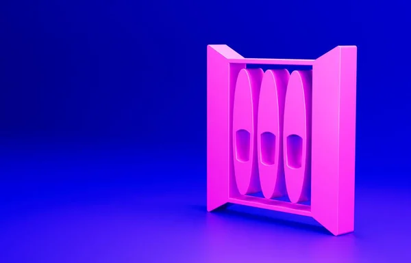 Ροζ Πούρο Εικονίδιο Απομονώνονται Μπλε Φόντο Μινιμαλιστική Έννοια Εικονογράφηση — Φωτογραφία Αρχείου