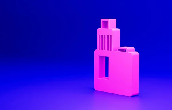 Ροζ Εικονίδιο Συσκευής Vape Mod Απομονωμένο Μπλε Φόντο Εργαλείο Καπνίσματος — Φωτογραφία Αρχείου