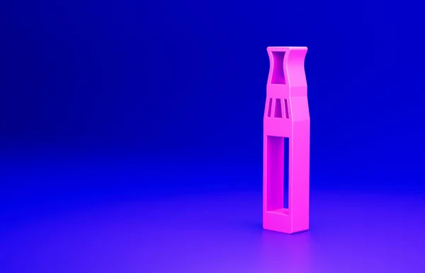 Ícone Cigarro Eletrônico Rosa Isolado Fundo Azul Vape Ferramenta Fumar — Fotografia de Stock