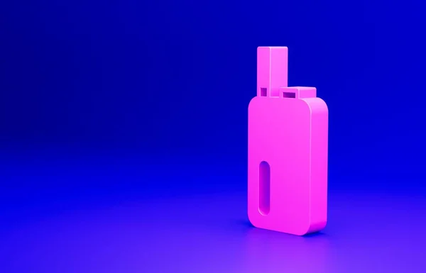 Ícone Cigarro Eletrônico Rosa Isolado Fundo Azul Vape Ferramenta Fumar — Fotografia de Stock