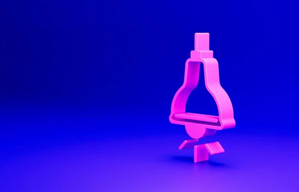 Icono Colgante Lámpara Rosa Aislado Sobre Fondo Azul Lámpara Techo — Foto de Stock