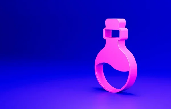Rosa Flasche Mit Liebestrank Symbol Isoliert Auf Blauem Hintergrund Alles — Stockfoto