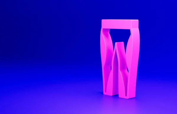 Pink Leggings Icon Isolated Blue Background Minimalism Concept Render Illustration — Stock Photo, Image
