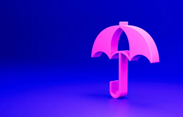 Pink Umbrella Icon Isolated Blue Background Insurance Concept Waterproof Icon — Stock Photo, Image