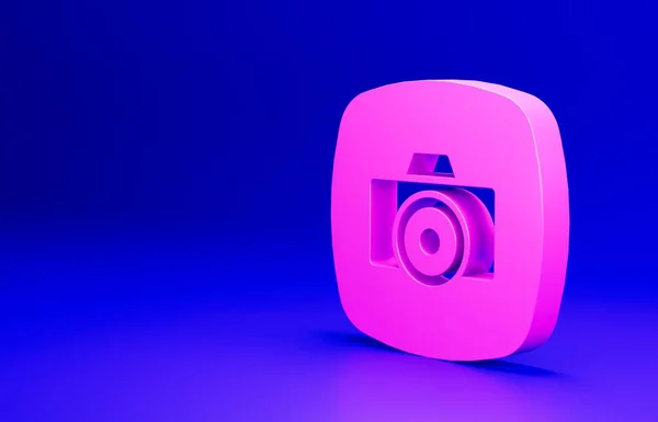 Pink Photo Иконка Камеры Изолированы Синем Фоне Фотокамера Цифровая Фотография — стоковое фото